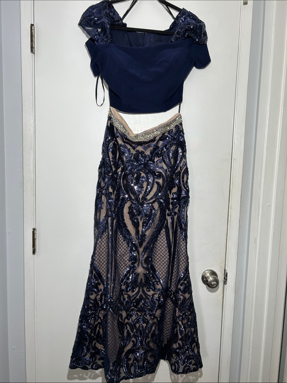 Juliet 2 Piece Sequined Beaded Ball Gown Homecoming Dance Formal Party Dress